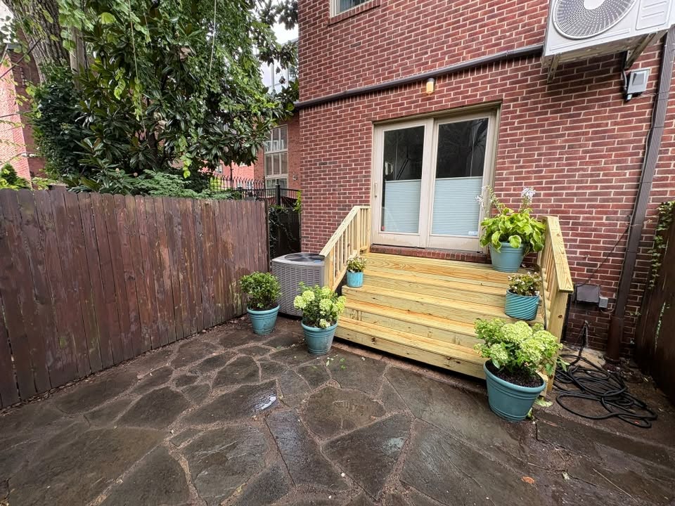 Completed backyard deck at a Philadelphia home